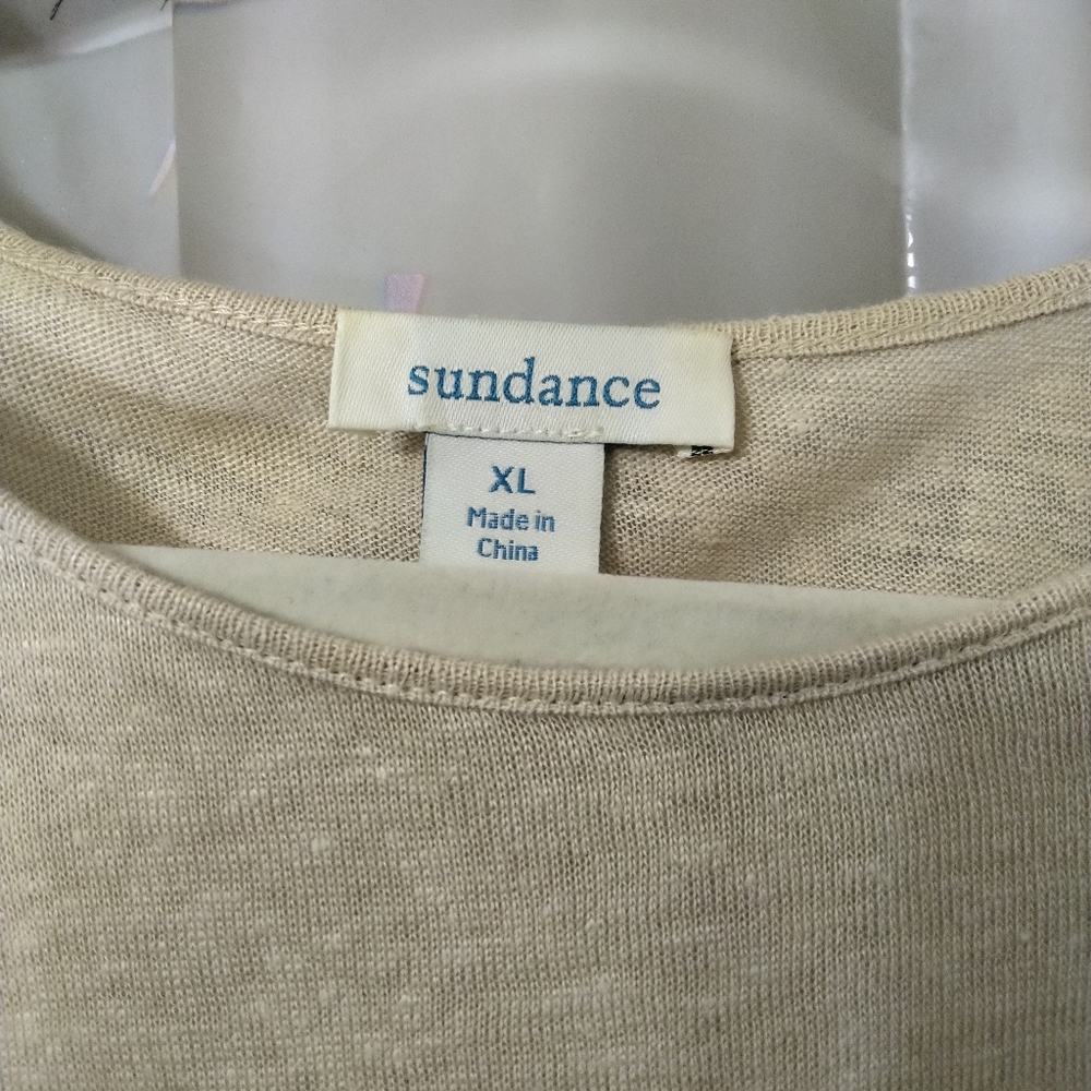 Sundance Sleeveless Cream Floral Medallion Embroidery Linen Tank Top XL - Picture 13 of 14